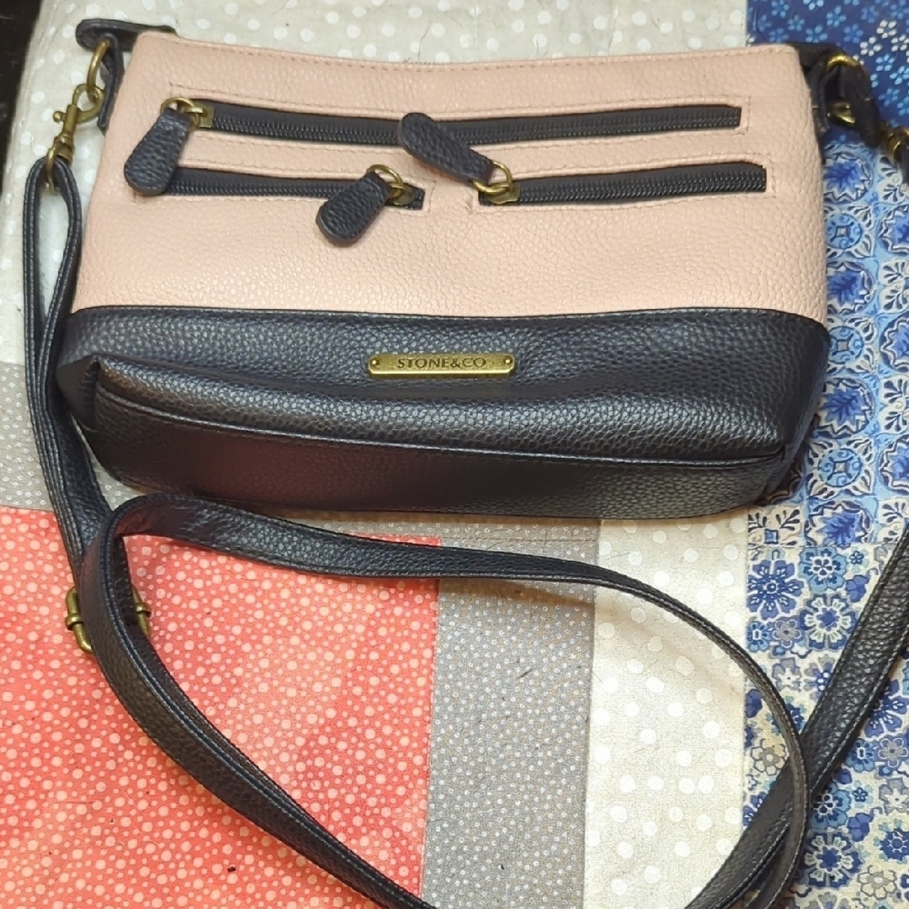 Stone & Co. Black and Pink Crossbody Bag